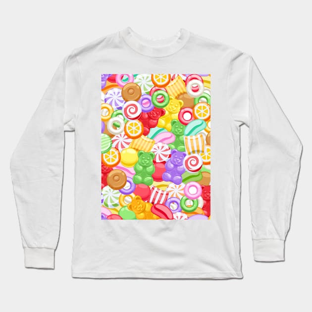 Rainbow Candy Art Long Sleeve T-Shirt by NewburyBoutique